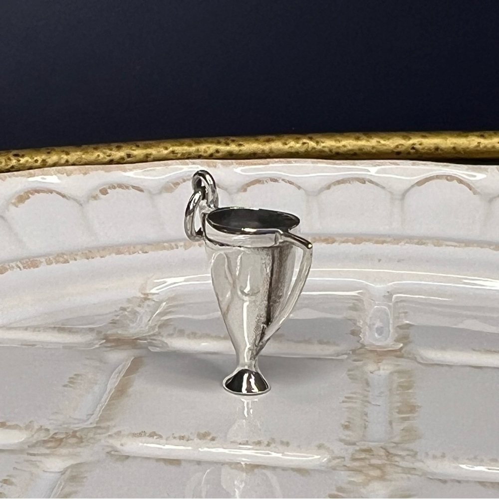 Sterling Silver Trophy Cup Charm Pendant 925 - Picture 3 of 9